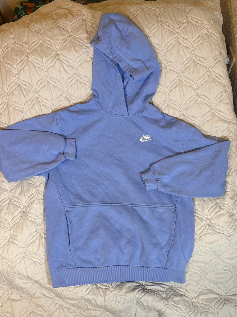 Nike Baby Blue‎ Hoodie Youth XL Fits Women’s Small Swoosh Pullover